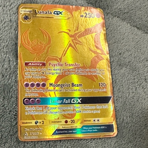 Other | Gold Lunala Pokemon Card | Poshmark
